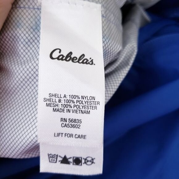 Cabela's Packable‎ Lightweight Windbreaker Blue Size Med - Picture 9 of 10